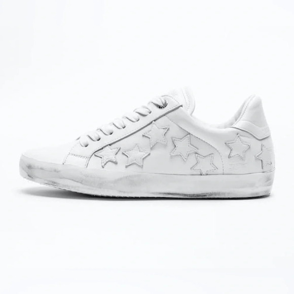 ! Zadig & Voltaire Stars Leather Sneaker sz 38 - Picture 1 of 10